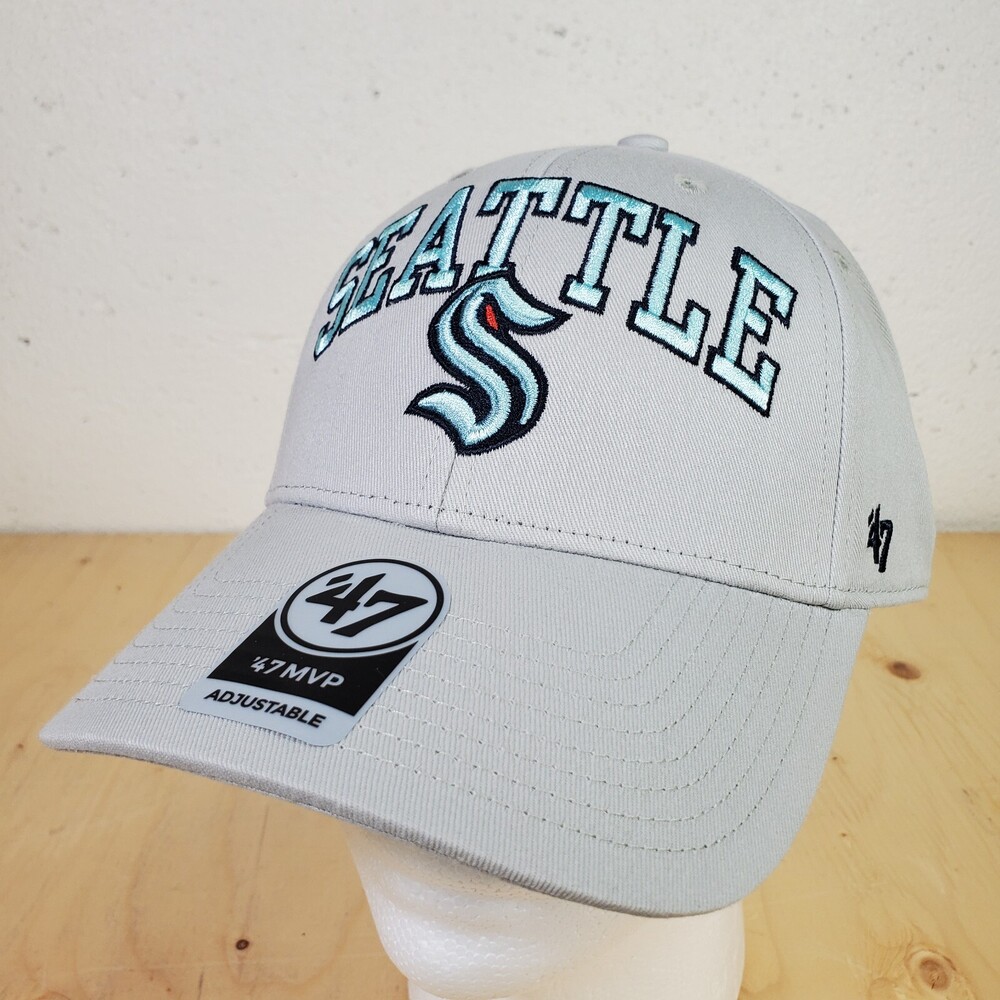 Seattle Kraken Cap '47 Brand MVP Adjustable Gray Snapback Hat NHL Hockey OSFA